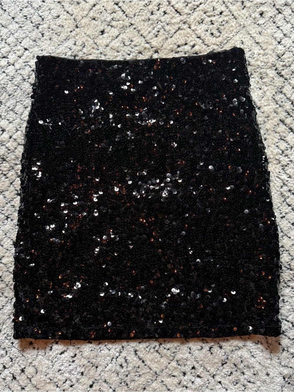 Black Sequin Pencil Mini Skirt - Classic Sparkle